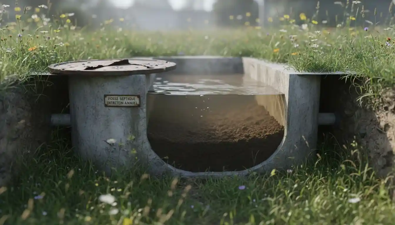 Décantation des eaux usées dans une fosse septique