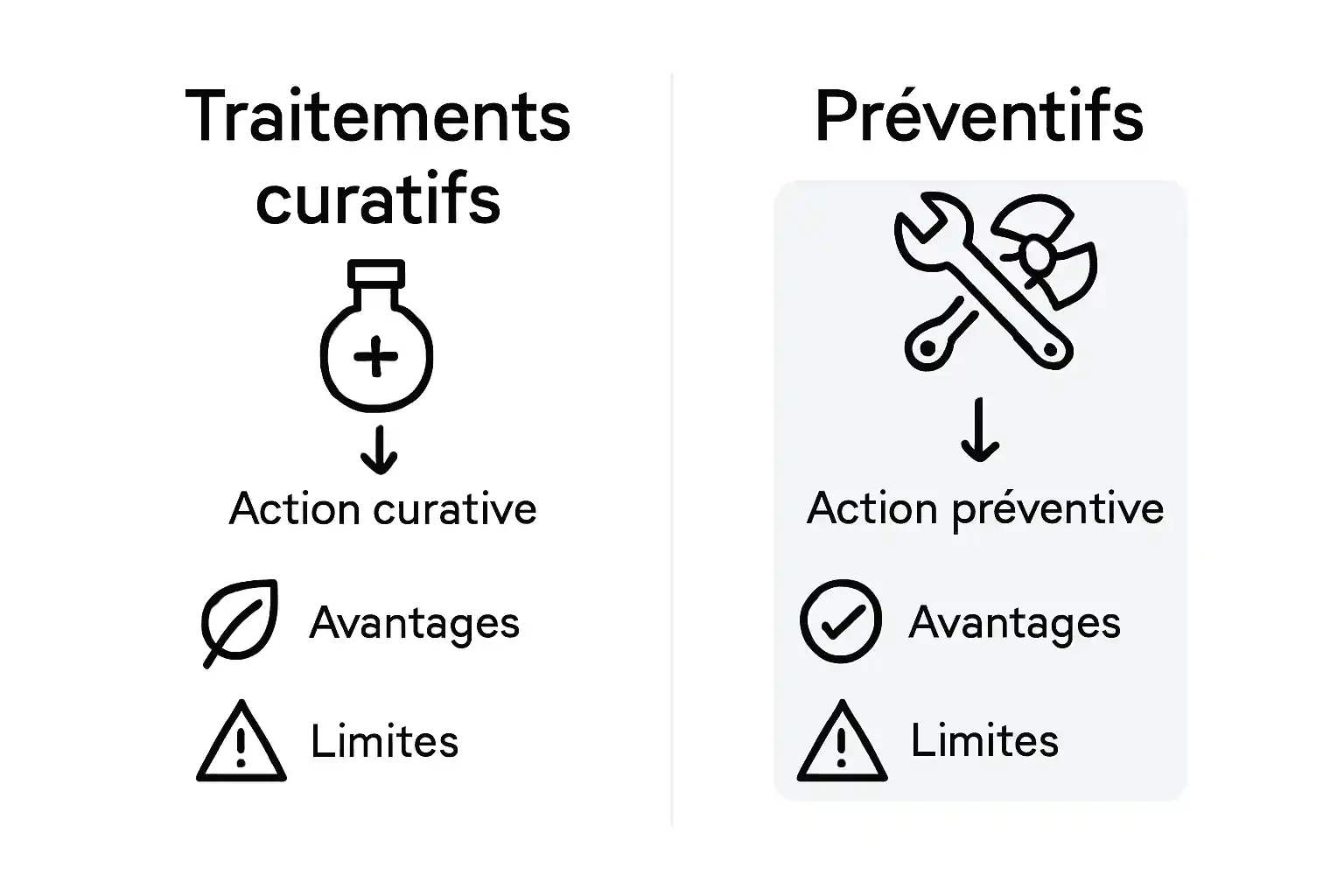 Infographie comparative des différentes solutions pour éliminer les mauvaises odeurs des fosses septiques