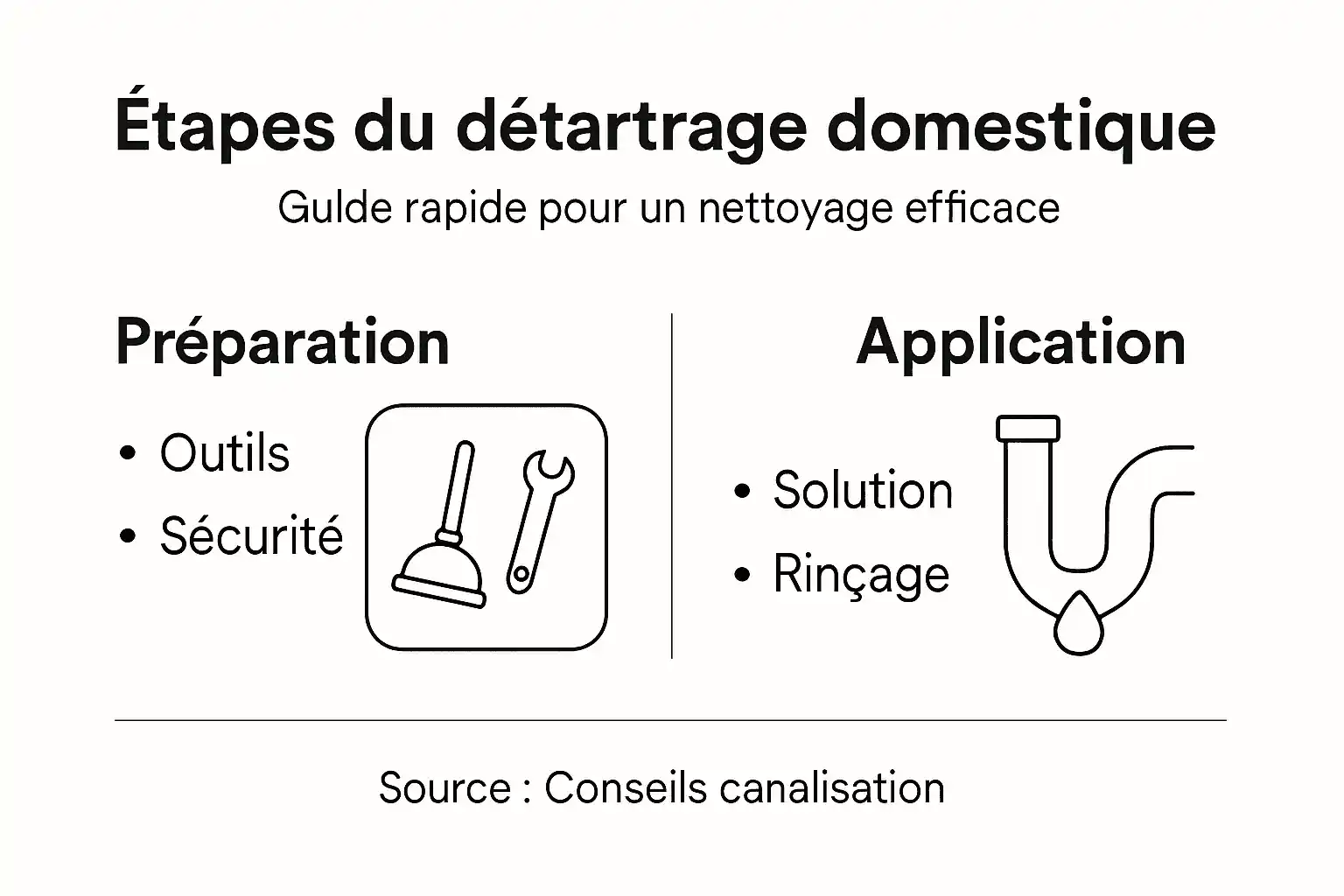 Infographie : les différentes étapes pour détartrer efficacement vos canalisations