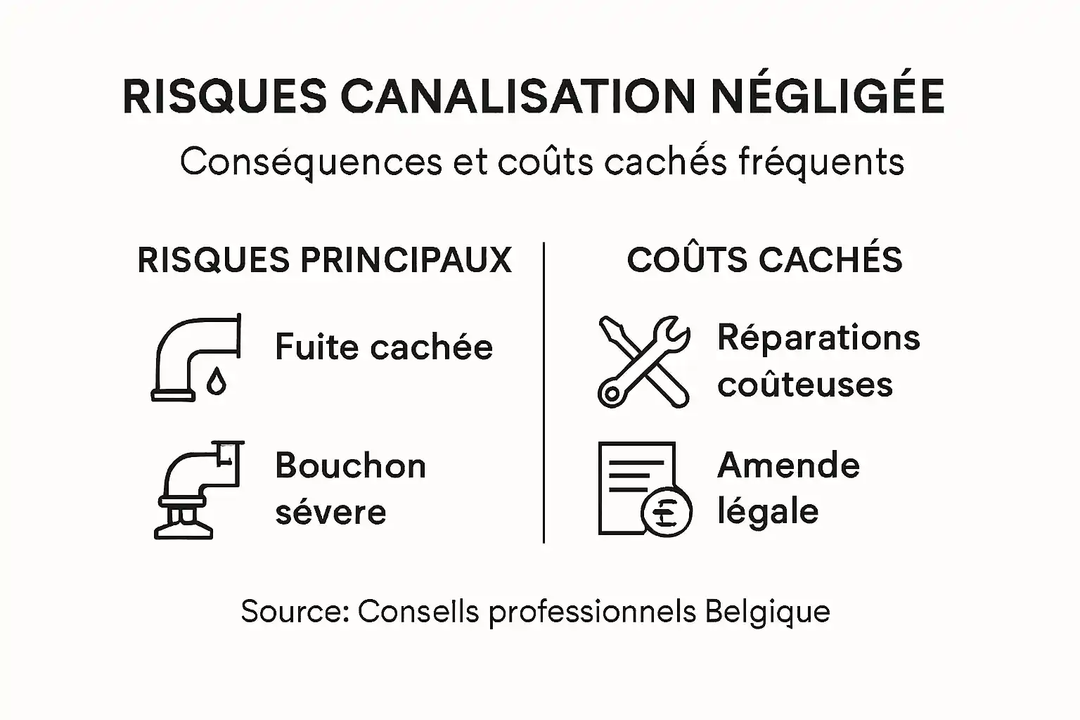 Infographie : les dangers et les frais liés au défaut d’entretien des canalisations