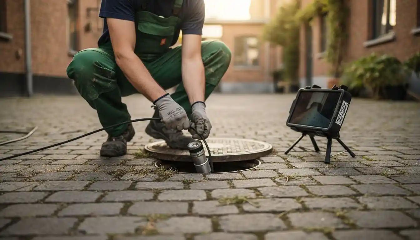 Inspection réalisée à l’aide d’une caméra près de la fosse septique