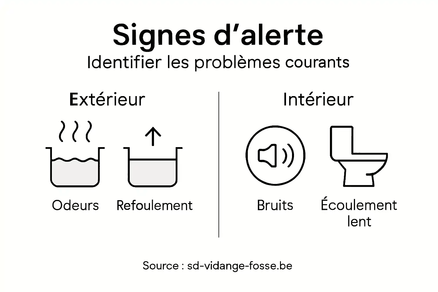 Infographie : les signes qui doivent vous alerter sur l’état de votre fosse septique