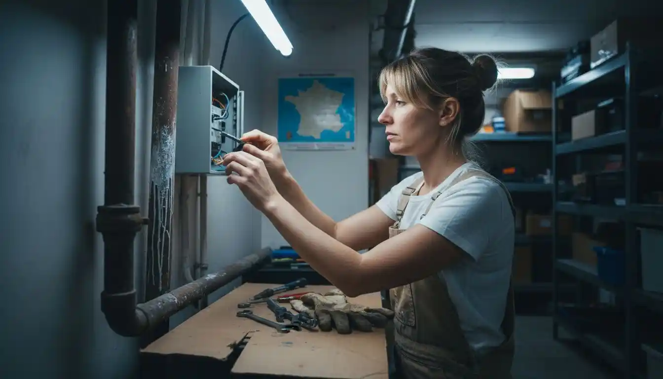 Vérification du boîtier des eaux usées situé au sous-sol